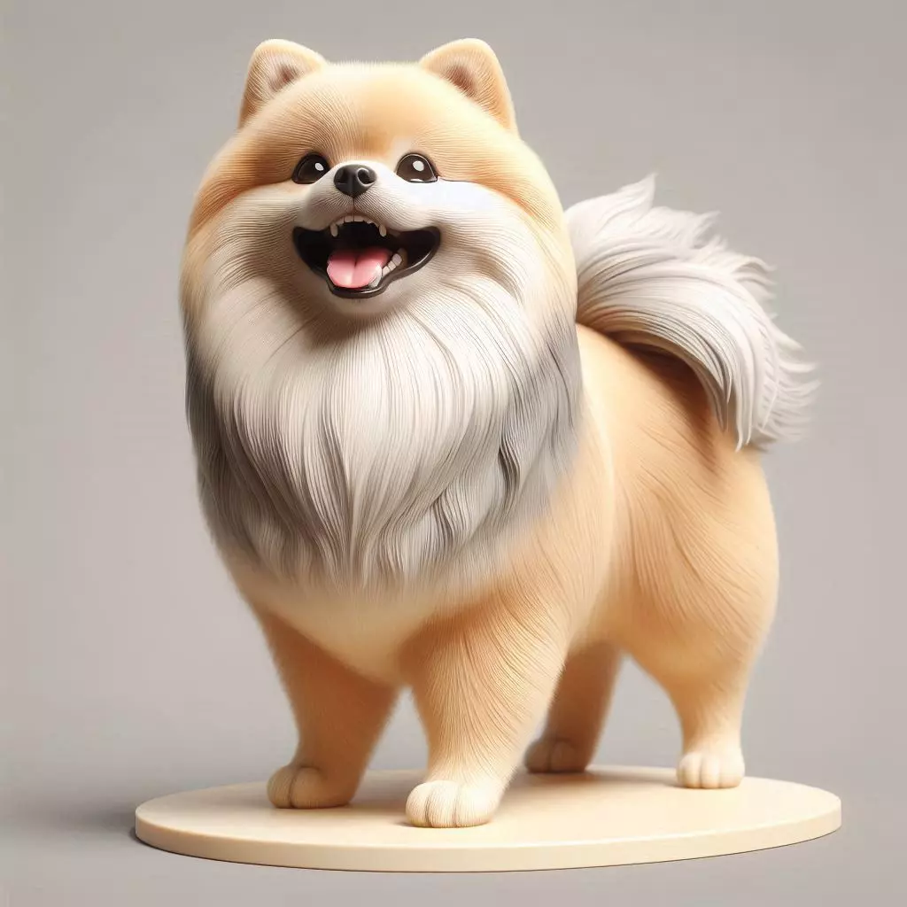 4146 Laughing Pomeranian Full Color 3D Model STL DND 3D print model