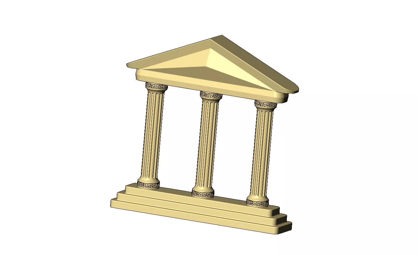 Vintage pattern fluted pillars ornament Parthenon relief decor 3D print model