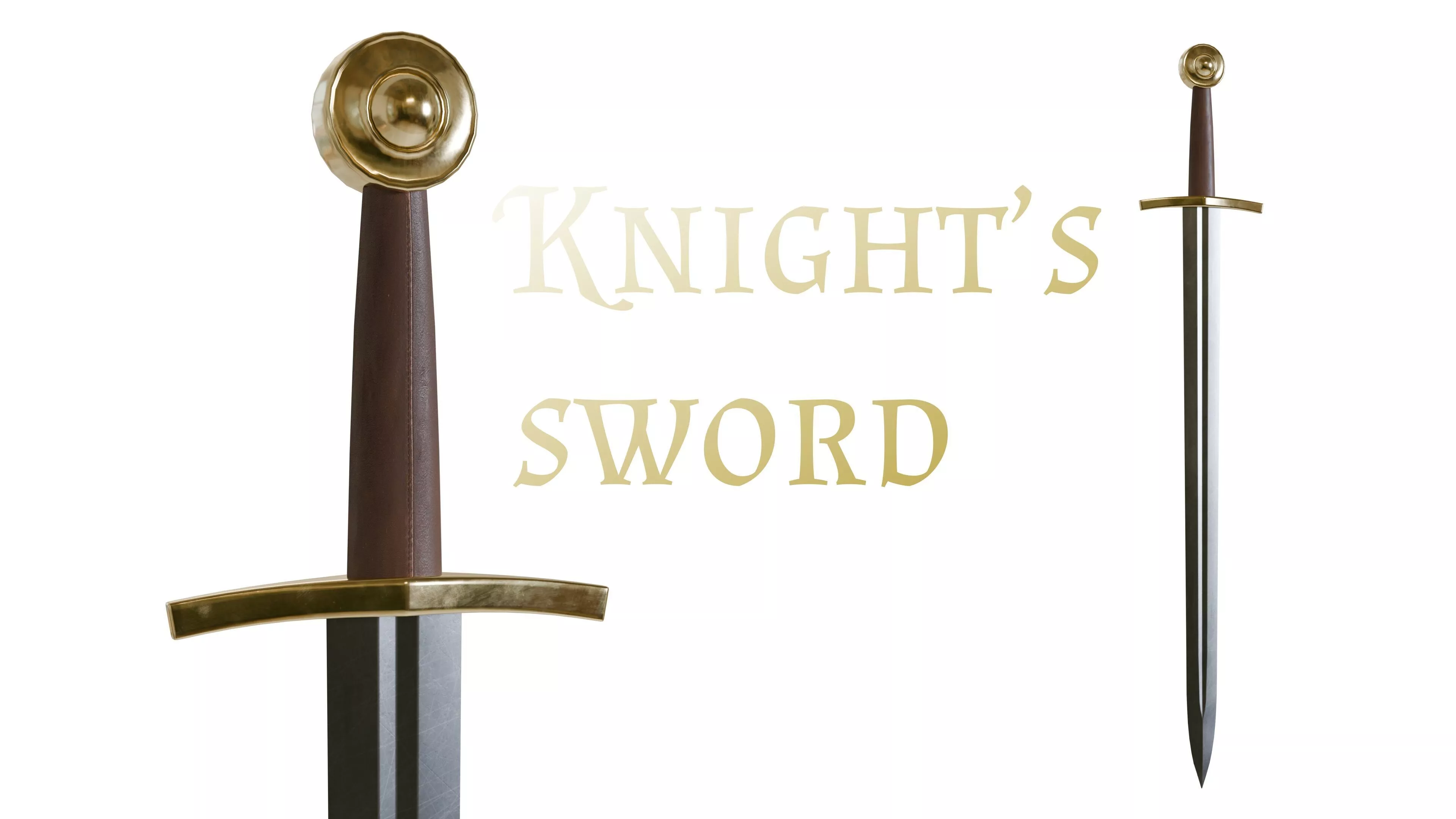 sword medieval Low-poly 3D model