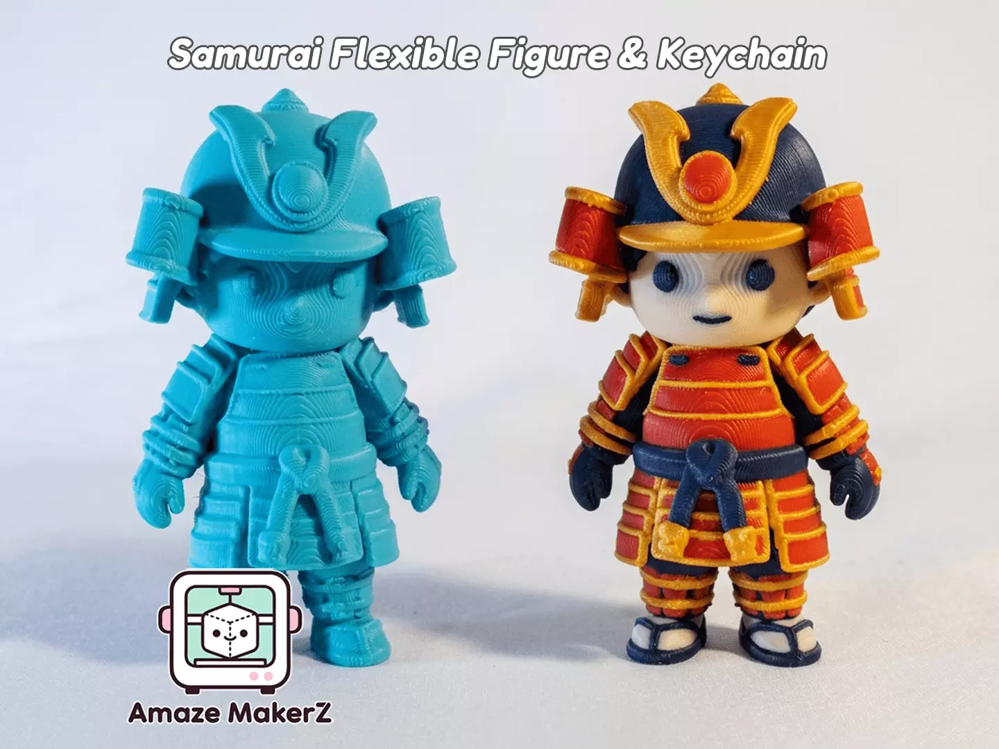 Samurai Flexi and Keychain - Multicolor 3D Printing 3MF 3D print model