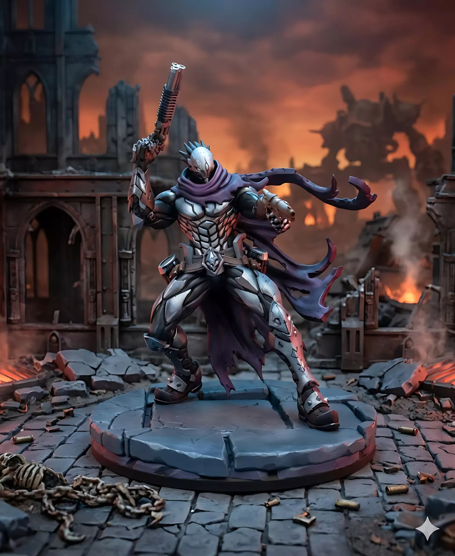 Apocalypse Gunslinger 100mm STL Printable Statue Figure ModelPro 3D print model