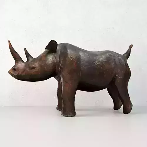 Carved Wood Rhino
