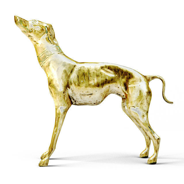 Large Brass Greyhound 3D model_1
