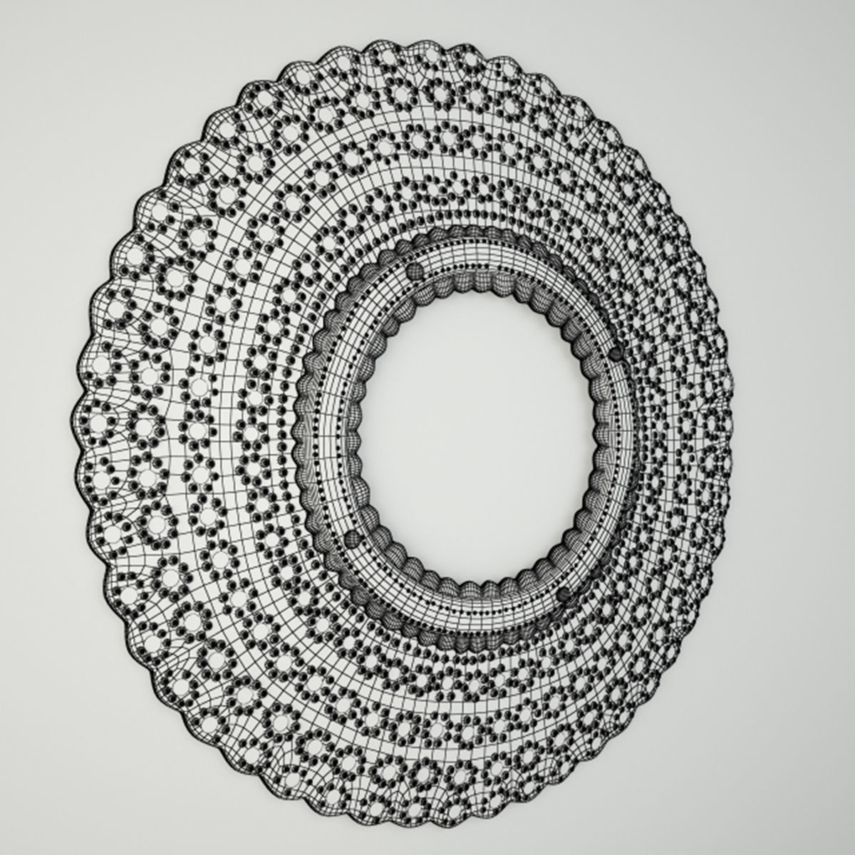 Round Peacock Mirror 3D model_3