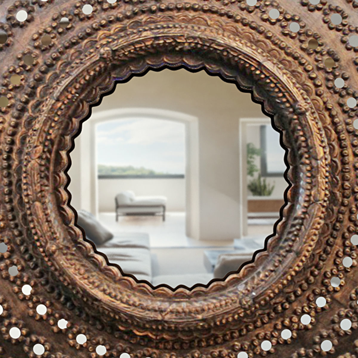 Round Peacock Mirror 3D model_4