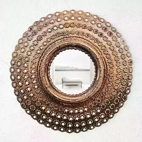 Round Peacock Mirror 3D model