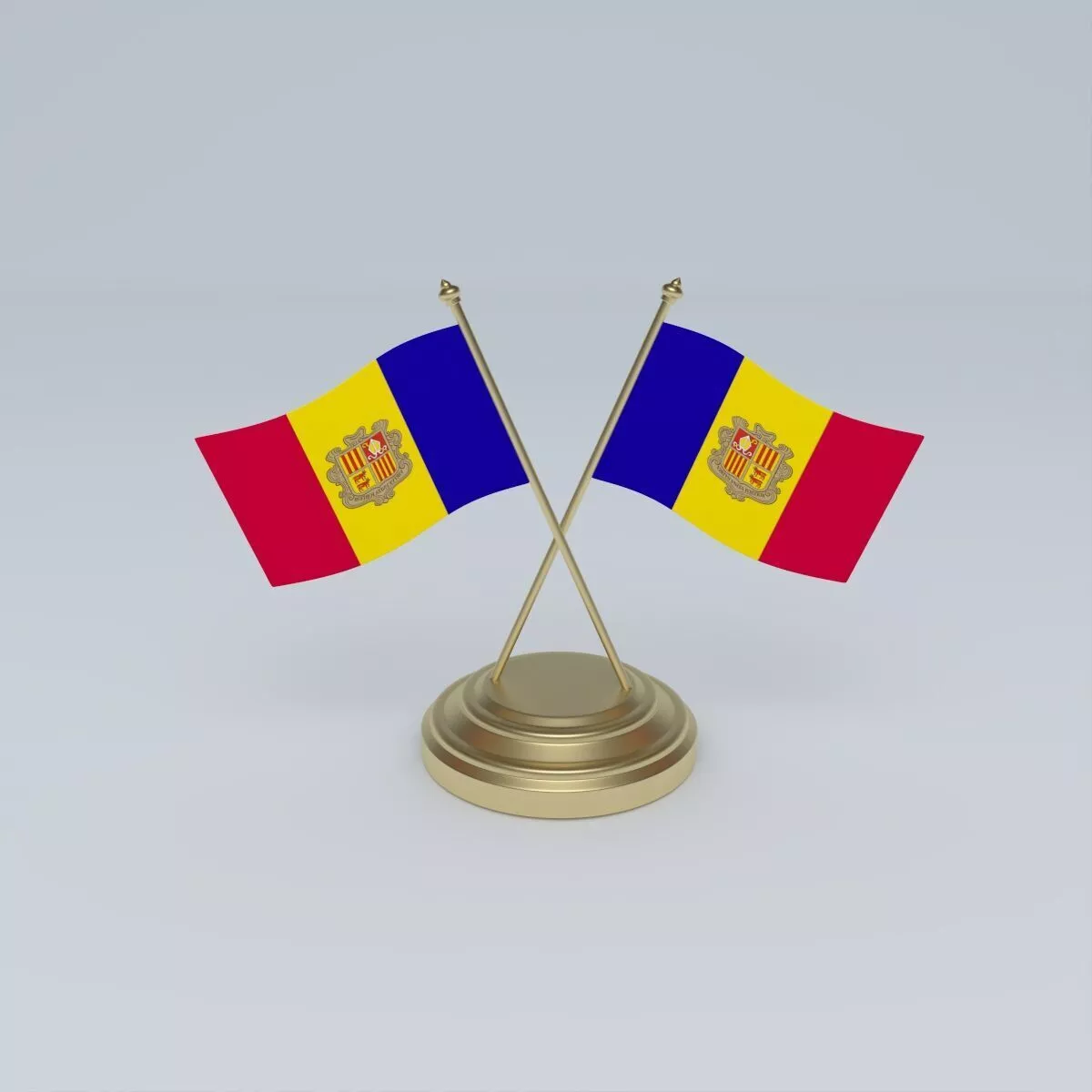 Flag of Andorra 3D model