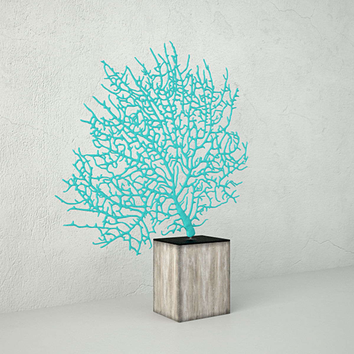 Teal Exotic Sea Fan 3D model_2