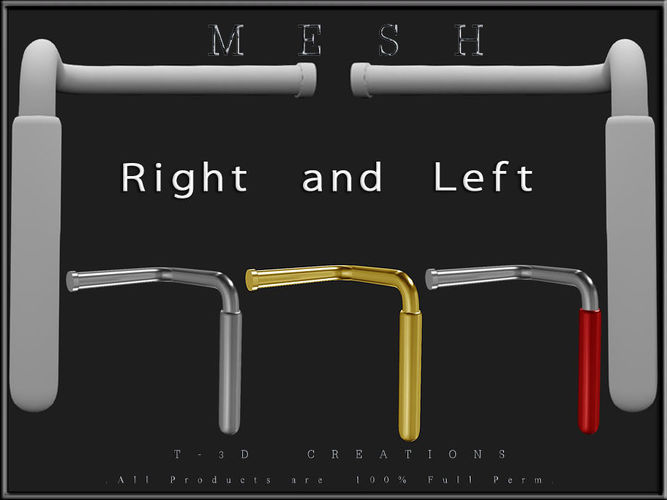 Handles stainless steel handle Low-poly 3D model