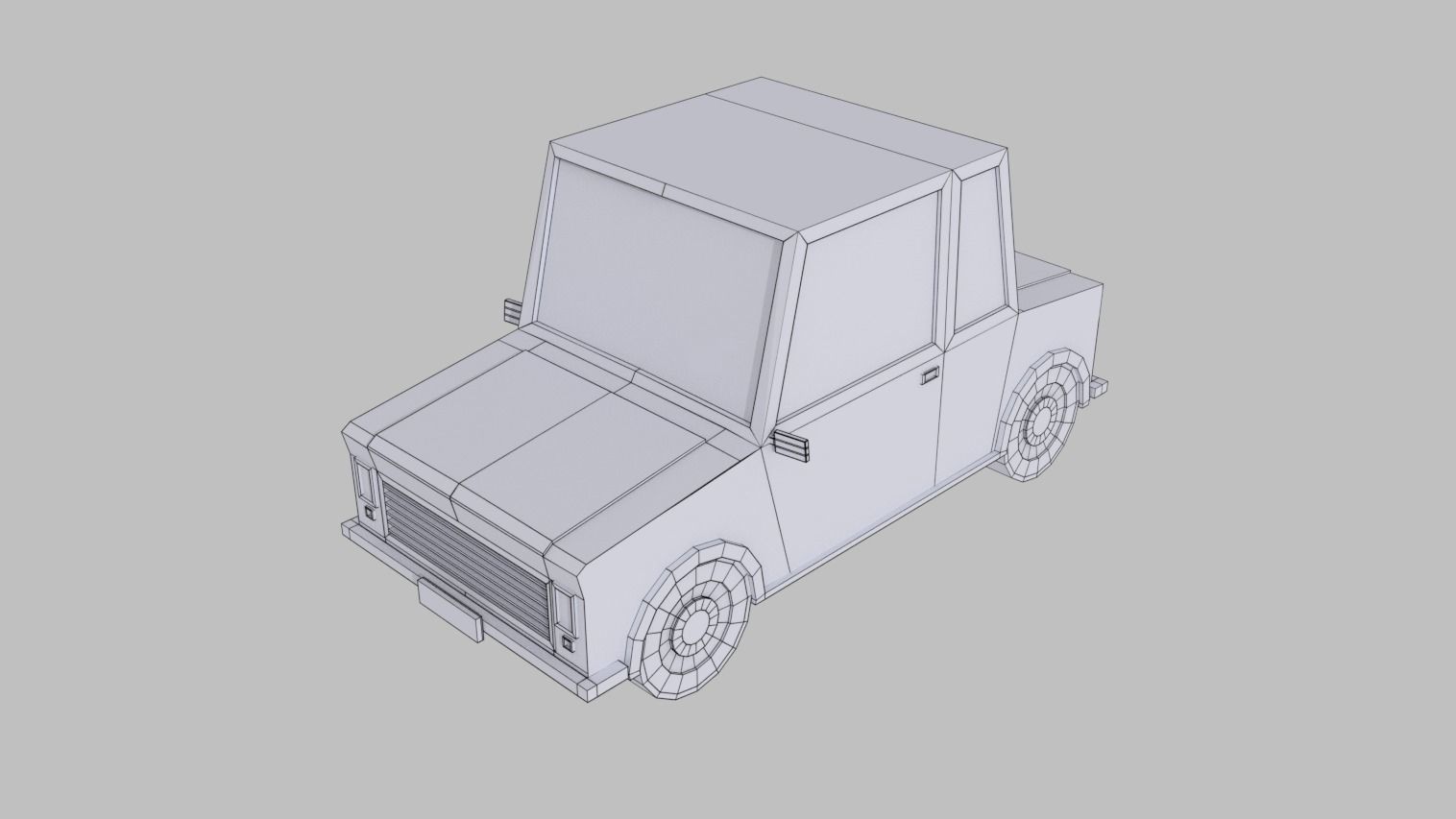Cartoon Car Low-poly 3D model_4