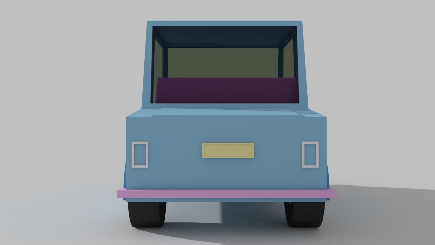Cartoon Car Low-poly 3D model_3