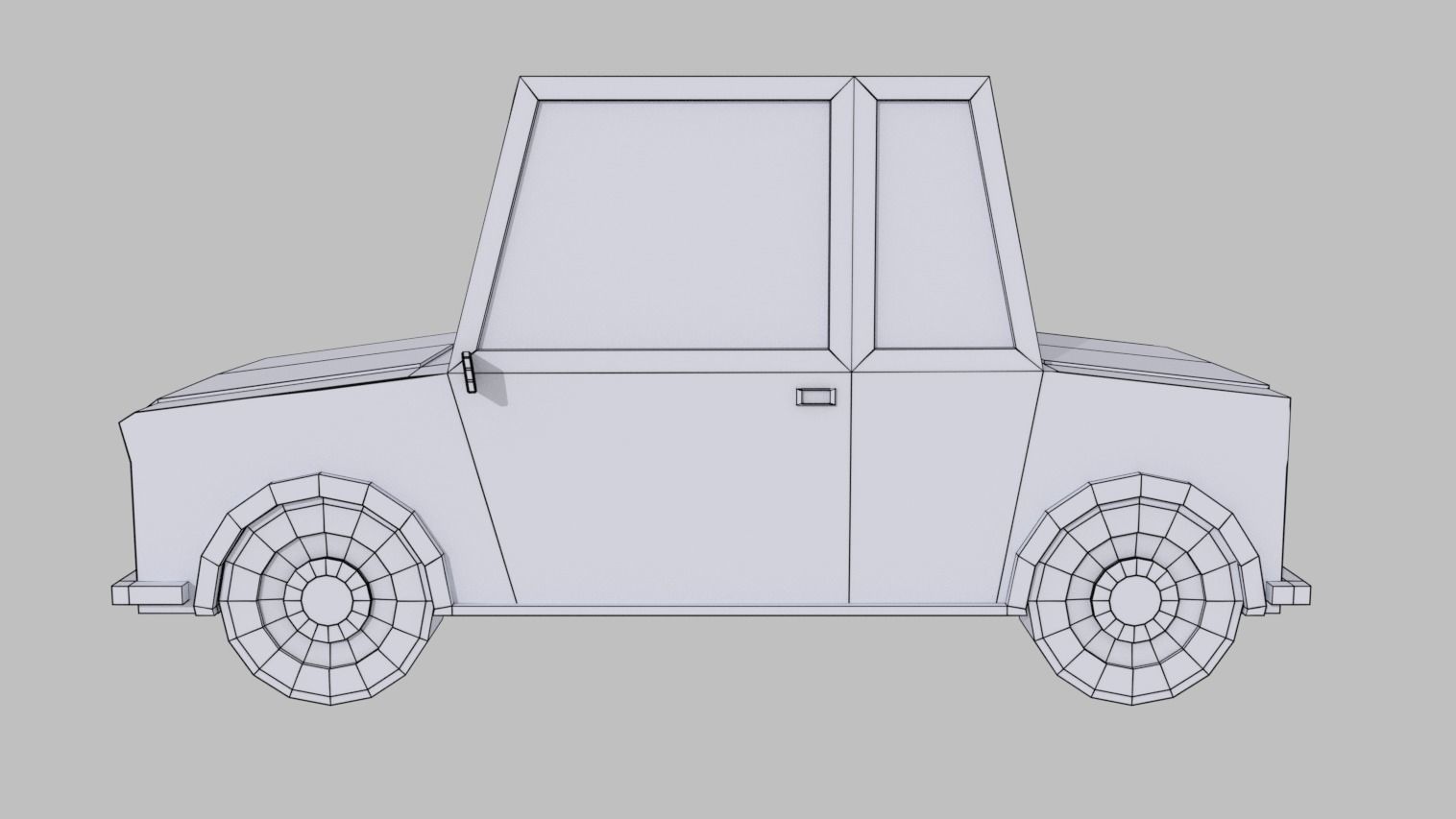Cartoon Car Low-poly 3D model_7