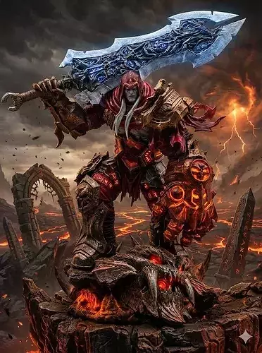 Infernal Chaos Warrior 100mm STL Printable Statue Figure