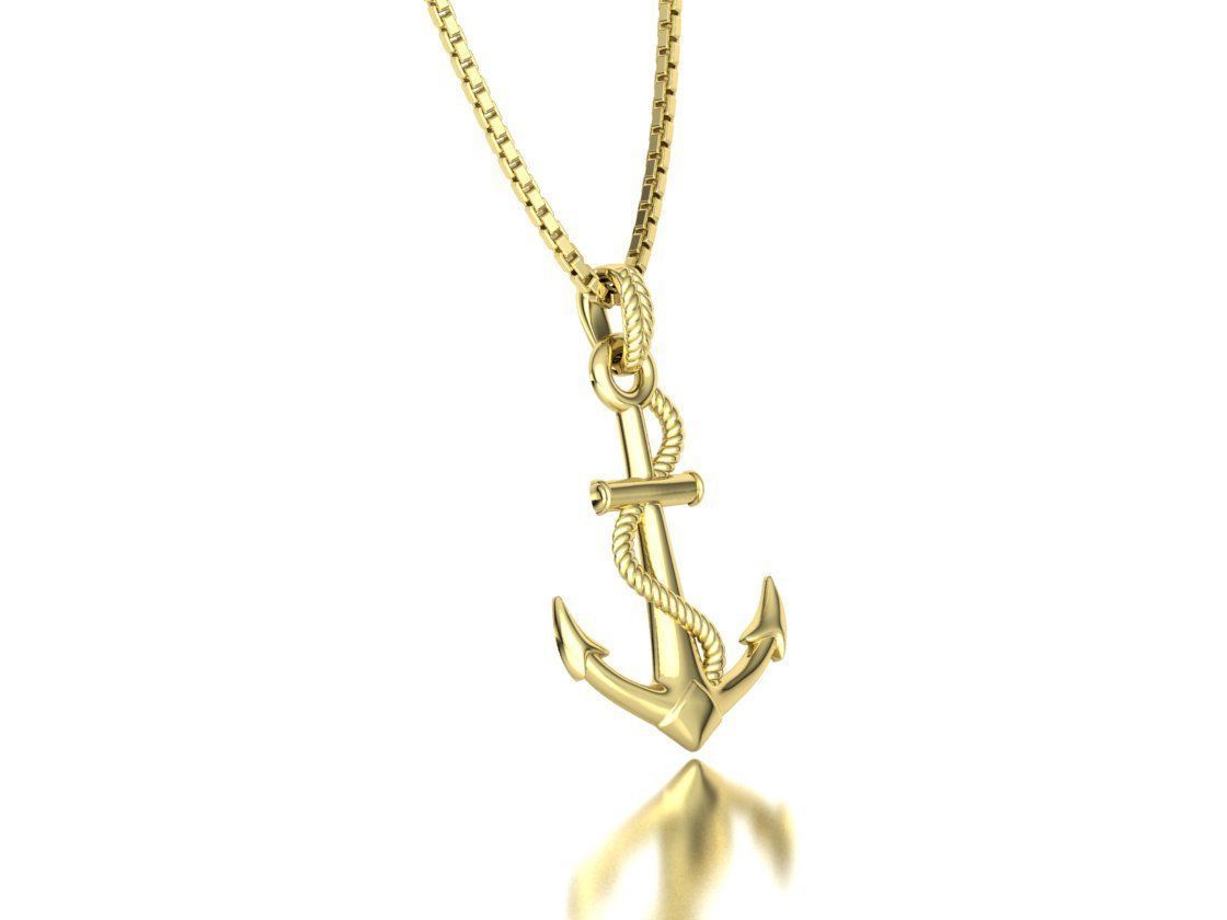 Anchor 39mm Pendant Necklace 3Dmodel 3D print model_3