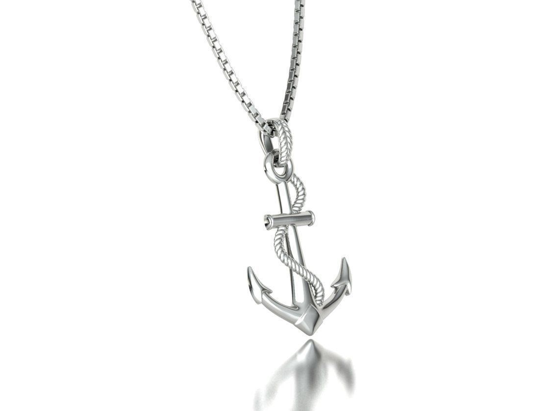 Anchor 39mm Pendant Necklace 3Dmodel 3D print model_4