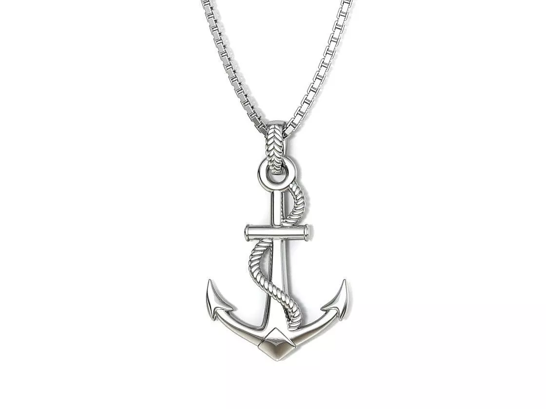 Anchor 39mm Pendant Necklace 3Dmodel 3D print model_0