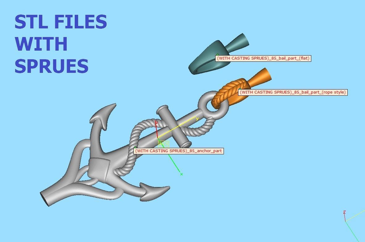 Anchor 39mm Pendant Necklace 3Dmodel 3D print model_14