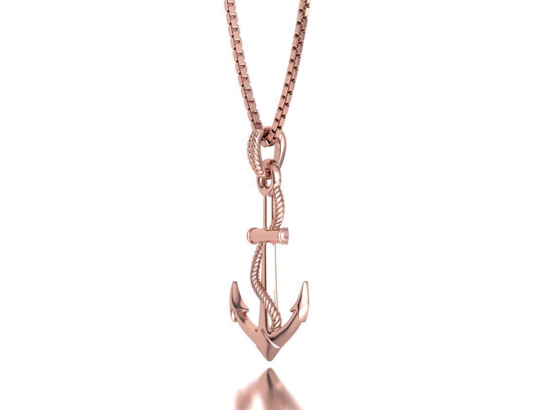 Anchor 39mm Pendant Necklace 3Dmodel 3D print model_18