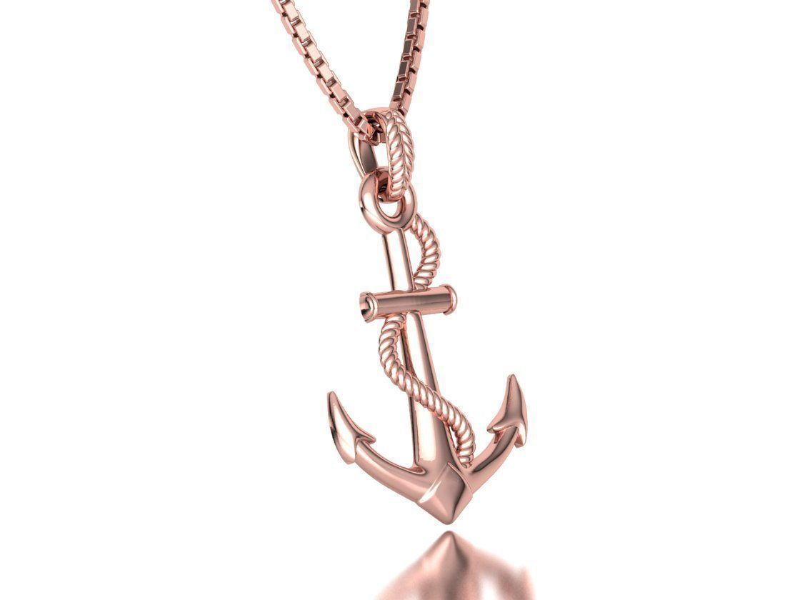 Anchor 39mm Pendant Necklace 3Dmodel 3D print model_5