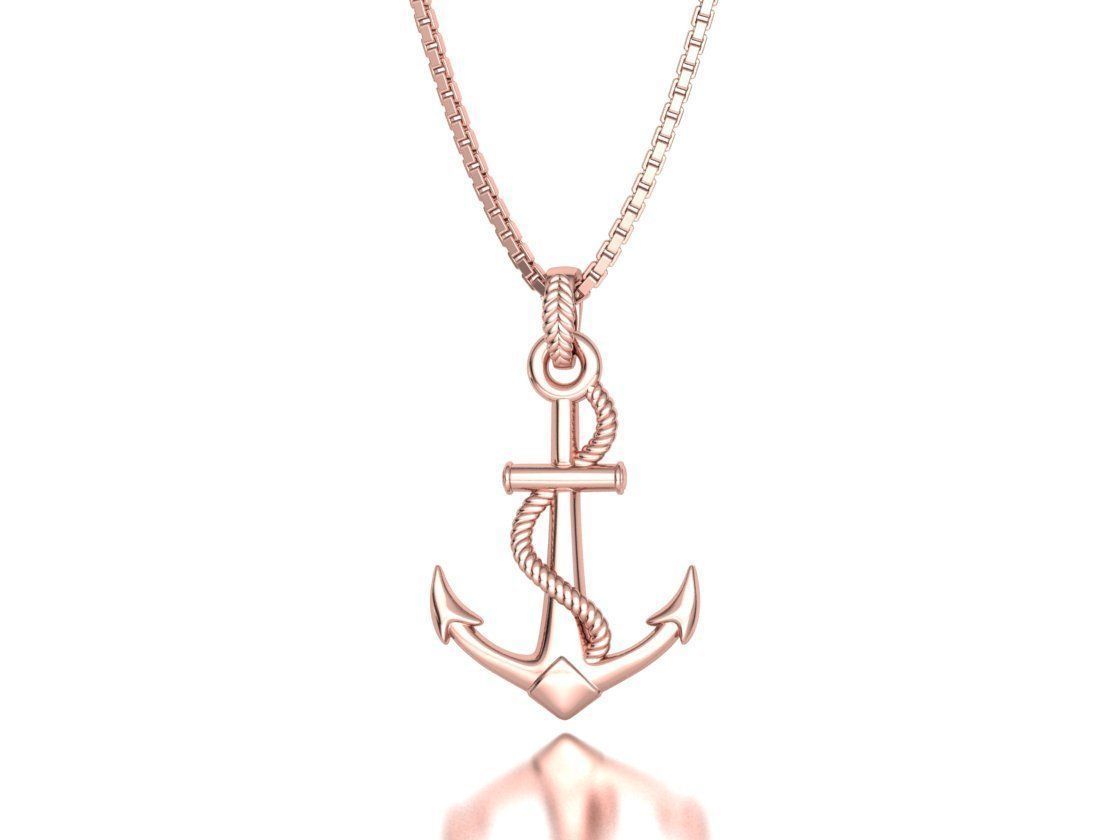 Anchor 39mm Pendant Necklace 3Dmodel 3D print model_28