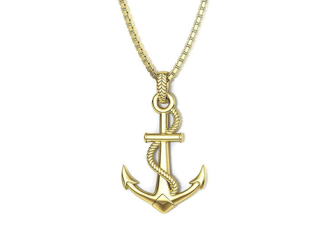 Anchor 39mm Pendant Necklace 3Dmodel 3D print model_22