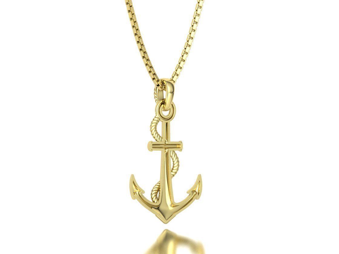 Anchor 39mm Pendant Necklace 3Dmodel 3D print model_26