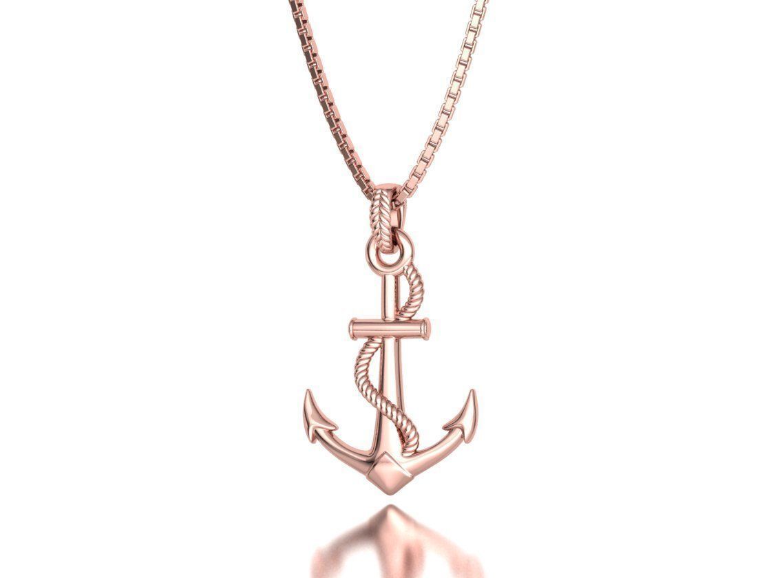 Anchor 39mm Pendant Necklace 3Dmodel 3D print model_31