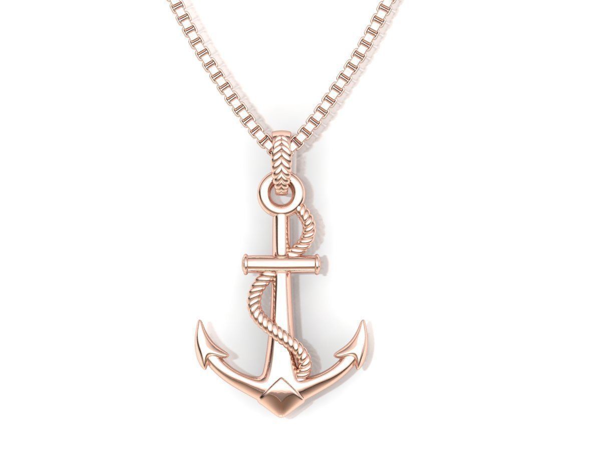 Anchor 39mm Pendant Necklace 3Dmodel 3D print model_16