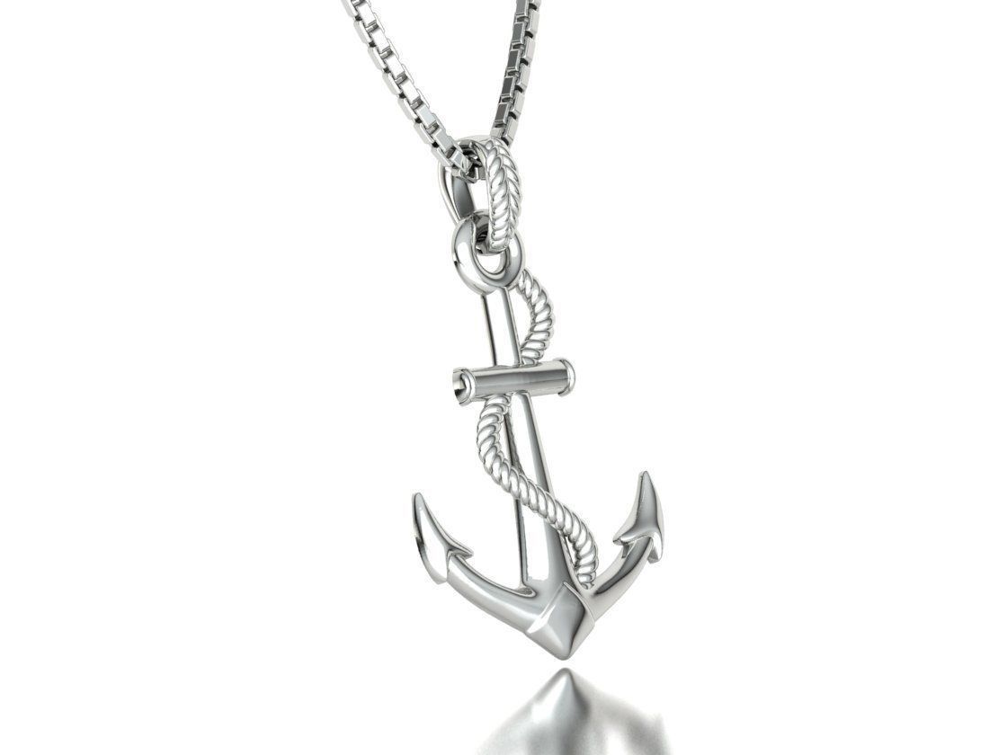 Anchor 39mm Pendant Necklace 3Dmodel 3D print model_7