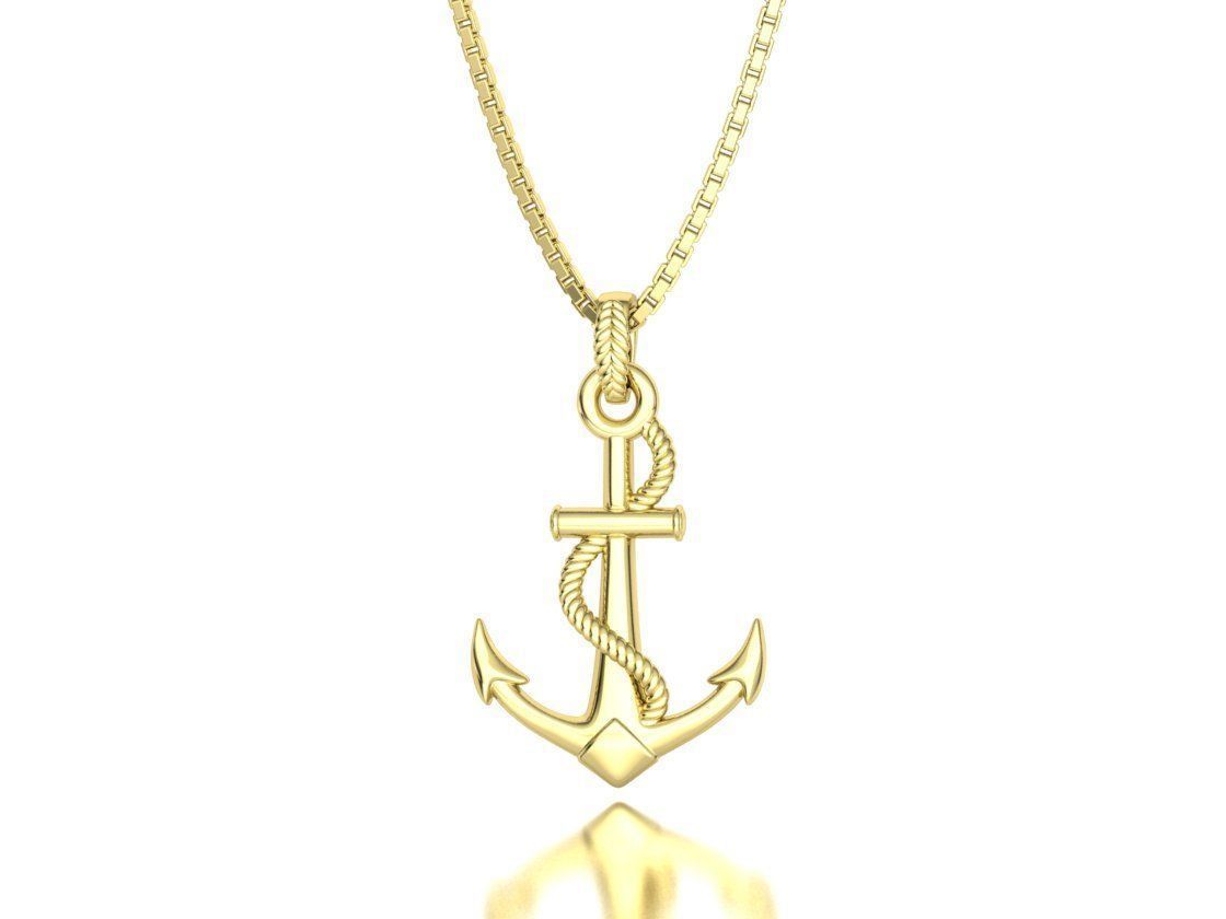 Anchor 39mm Pendant Necklace 3Dmodel 3D print model_29
