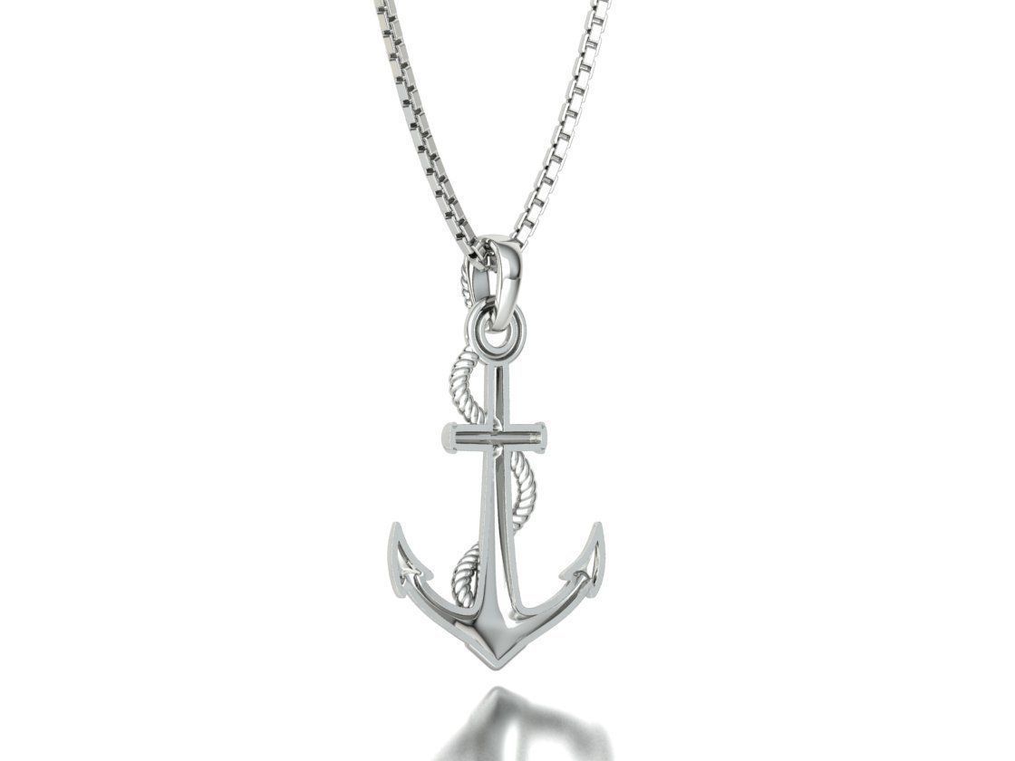 Anchor 39mm Pendant Necklace 3Dmodel 3D print model_27