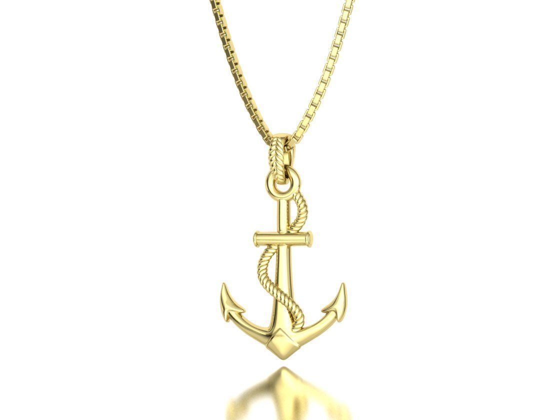 Anchor 39mm Pendant Necklace 3Dmodel 3D print model_32