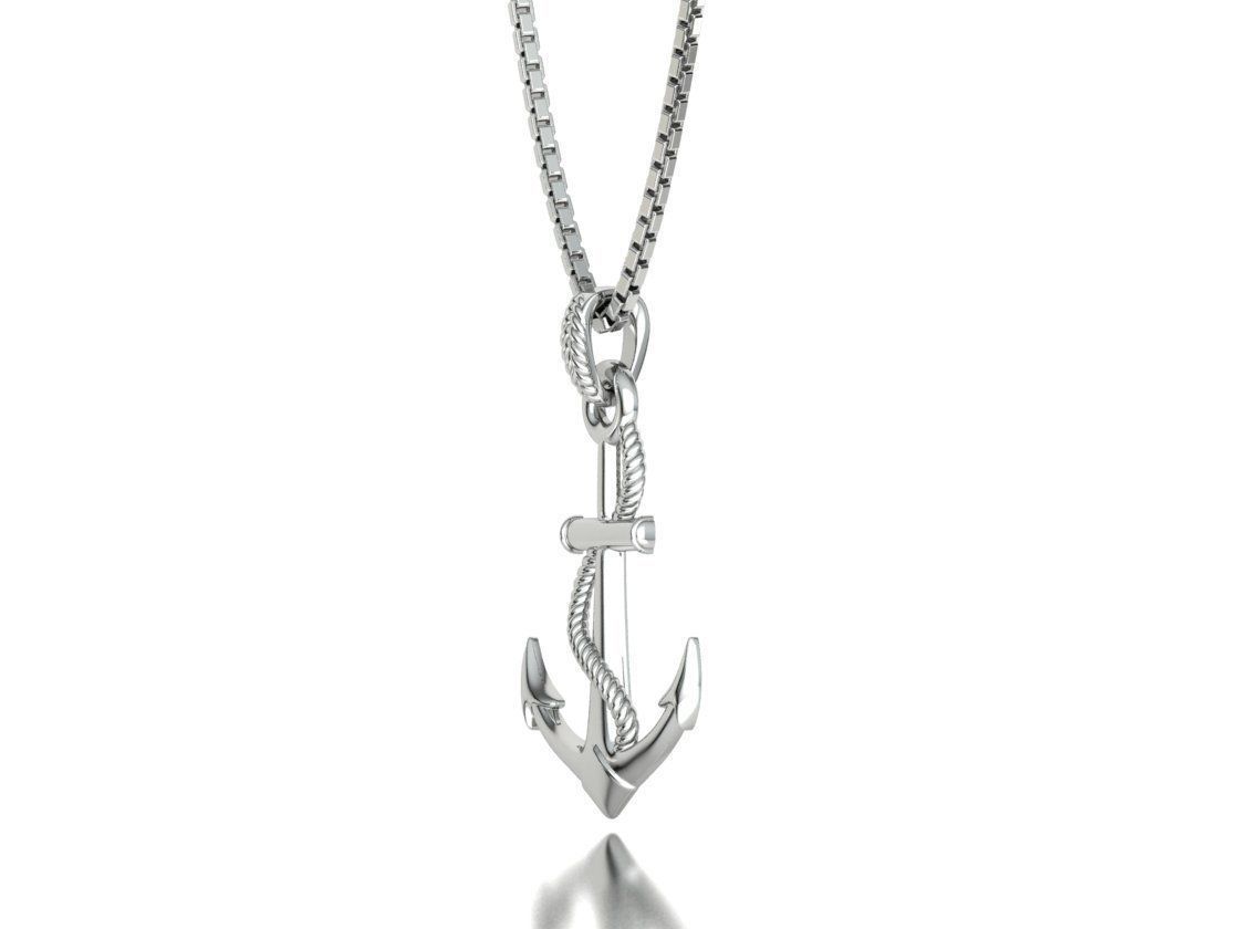 Anchor 39mm Pendant Necklace 3Dmodel 3D print model_20