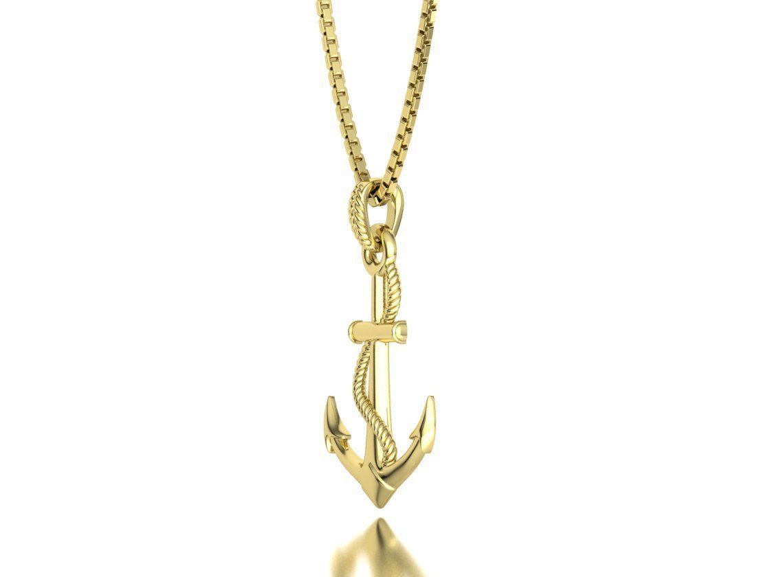 Anchor 39mm Pendant Necklace 3Dmodel 3D print model_19