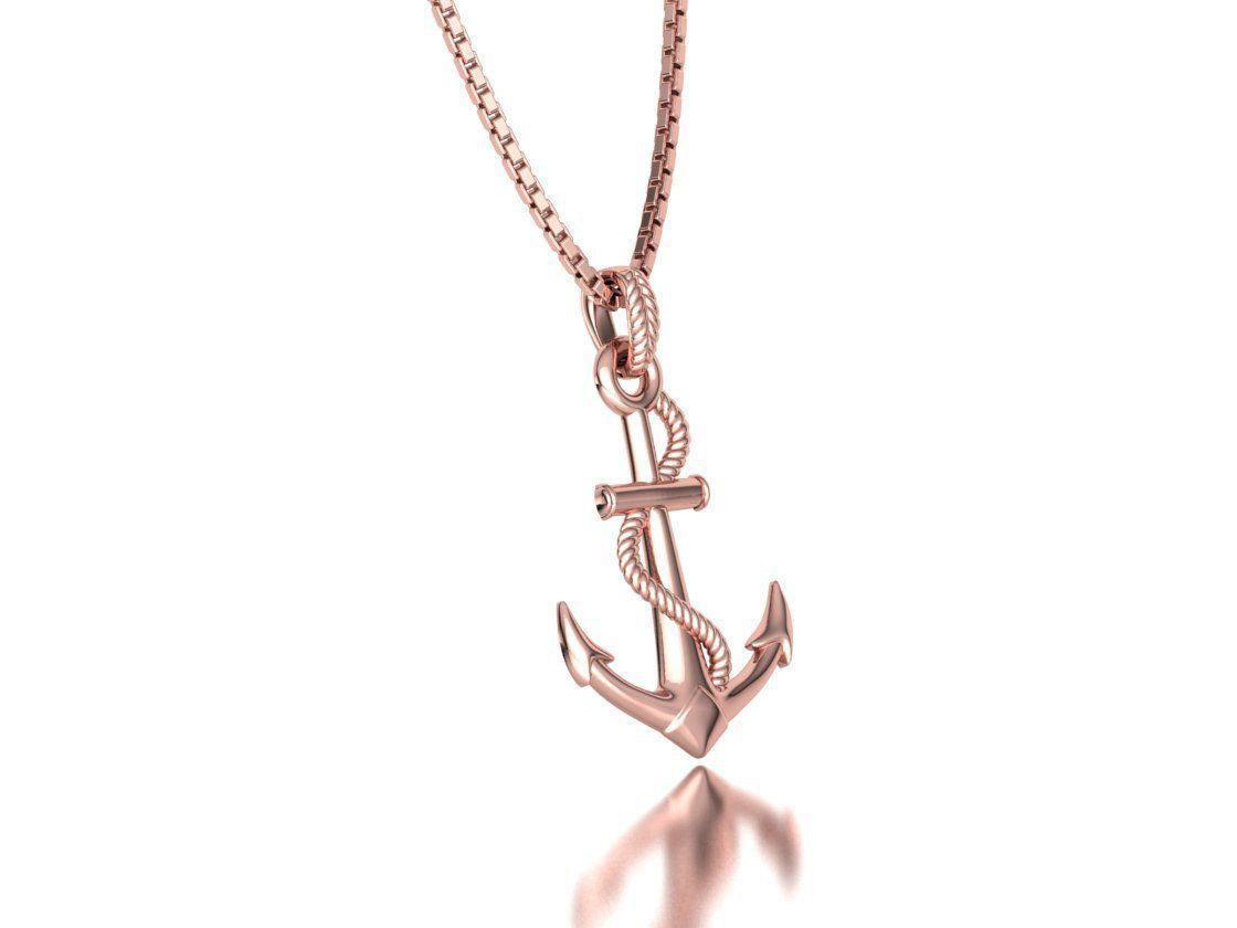 Anchor 39mm Pendant Necklace 3Dmodel 3D print model_2