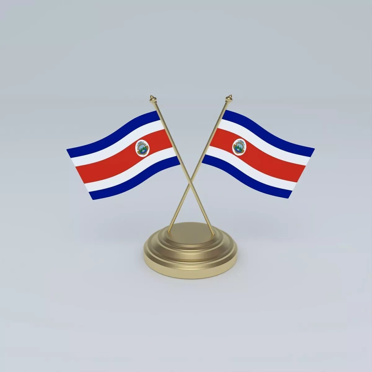 Flag of Costa Rica state 3D model