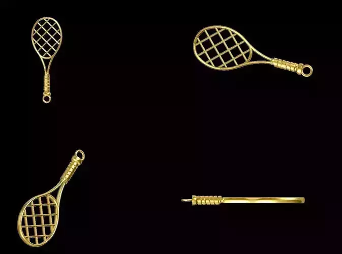 Tennis racquet pendant 3D print model