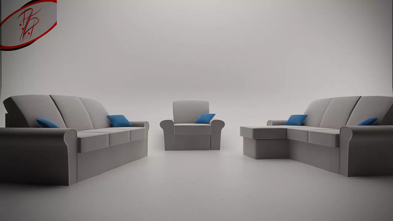 Living Room Sofa AP1 Series - Game Ready Low-poly 3D model_0