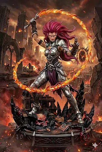 Infernal Flame Fury 100mm STL Printable Statue Figure 3D