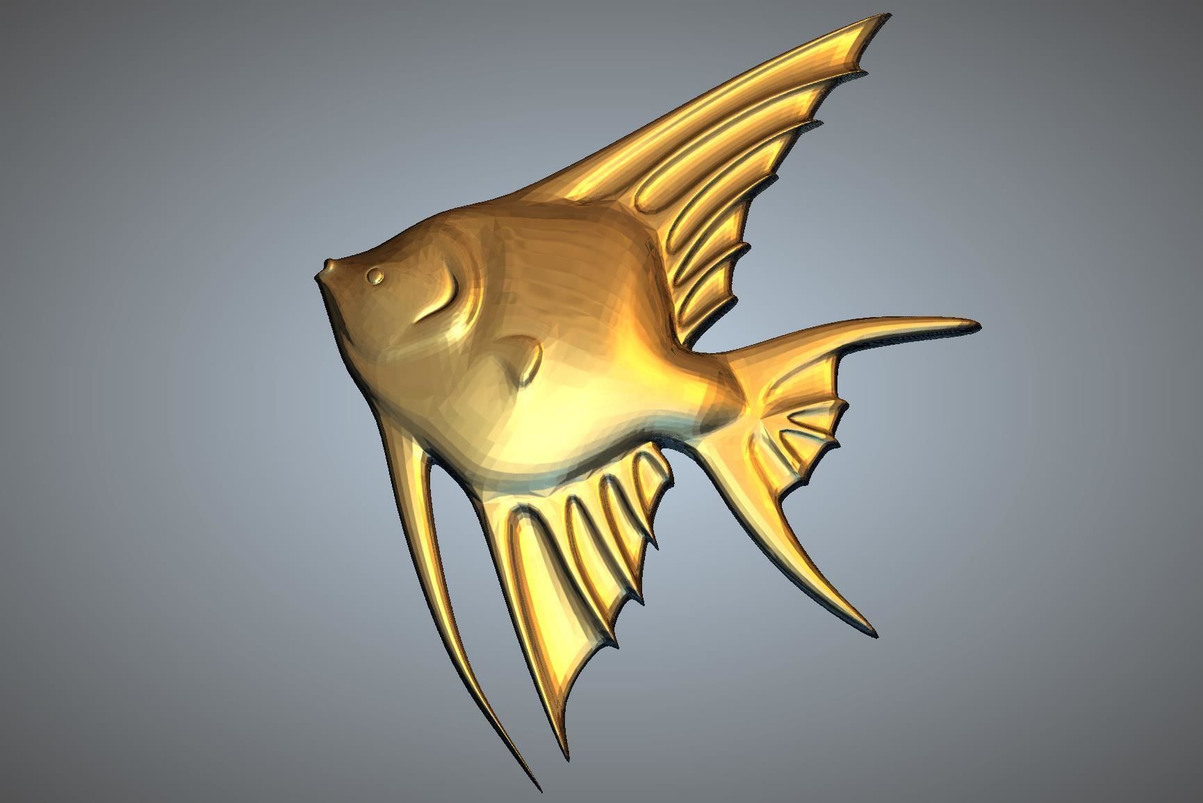 3D Model of Fish Angelfish 3D print model_4