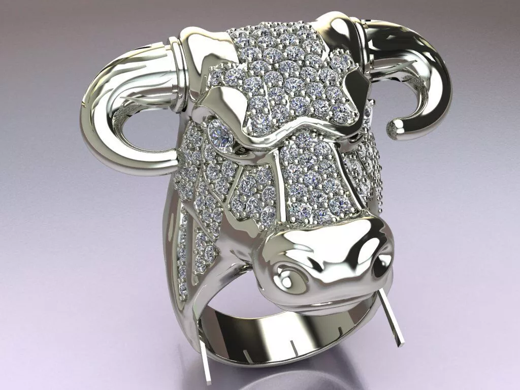 A super cool bull head ring 3D print model p2 3D print model