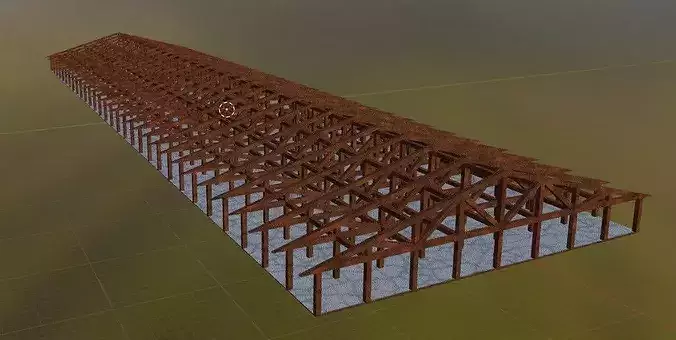 Abandoned Industrial Warehouse CAD - PBR Brutalist Factory Scene