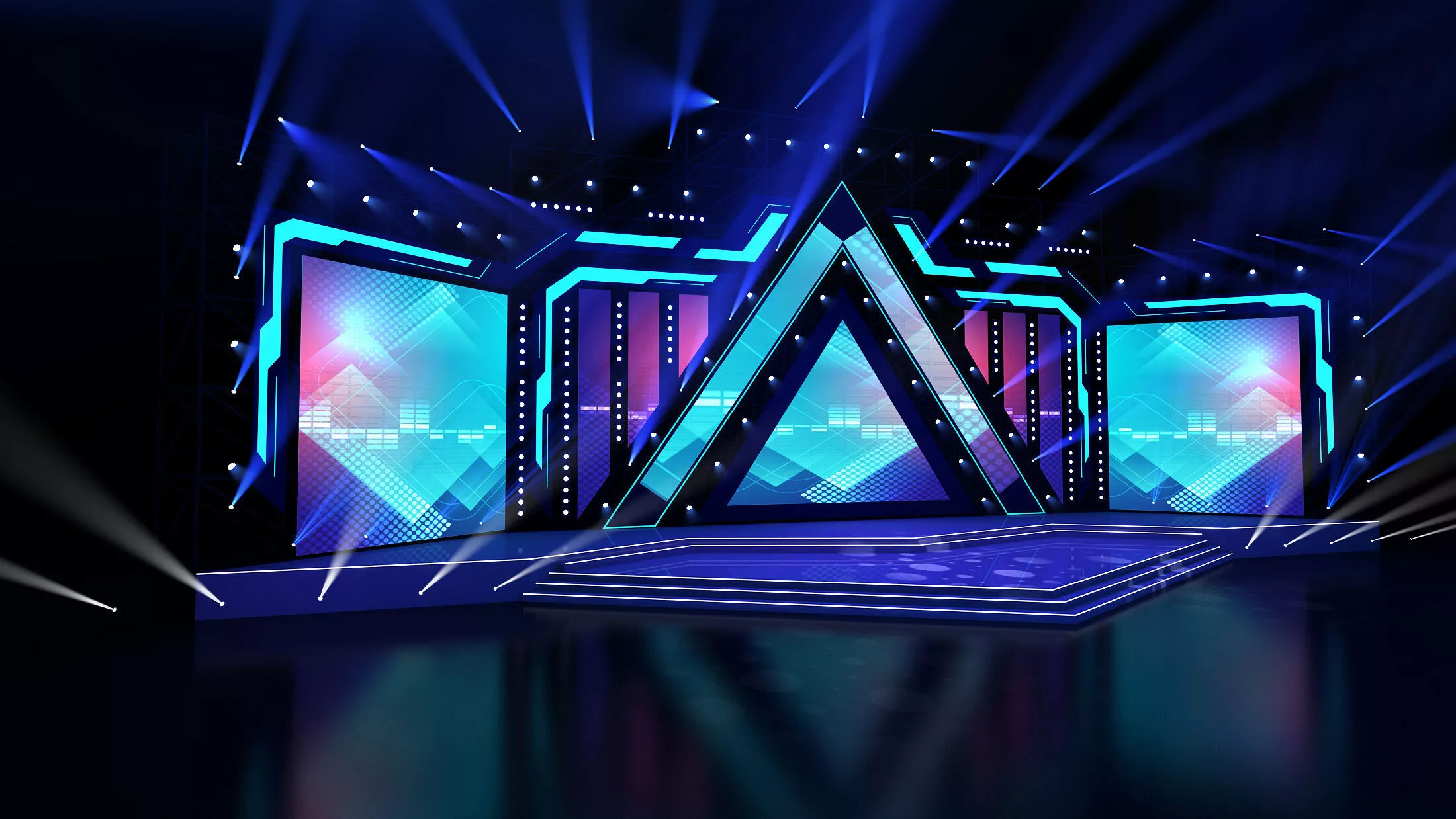 Stage Design Low-poly 3D model