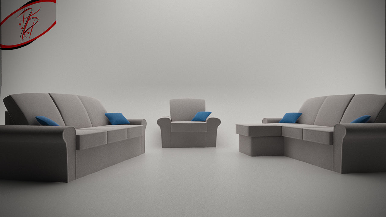 Living Room Sofa AP Collection - Game Ready Low-poly 3D model_4