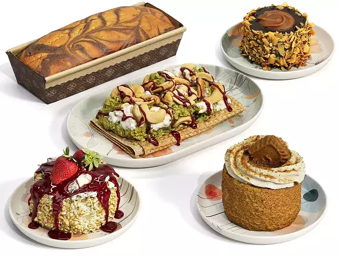 8K 3D Scanned Gourmet Dessert Collection Artisan Cakes Set