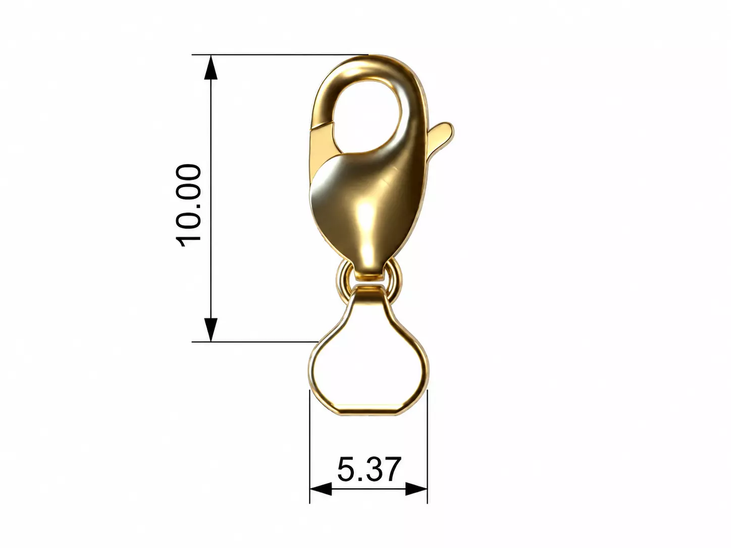 Lobster Clasp 10 mm Professional Jewelry CAD Model 3D print model