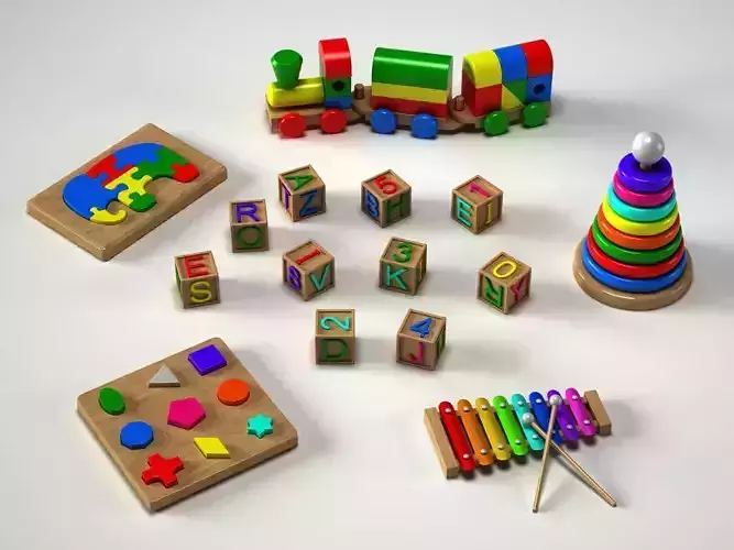 Toys Collection puzzle piece with elephant 3D model