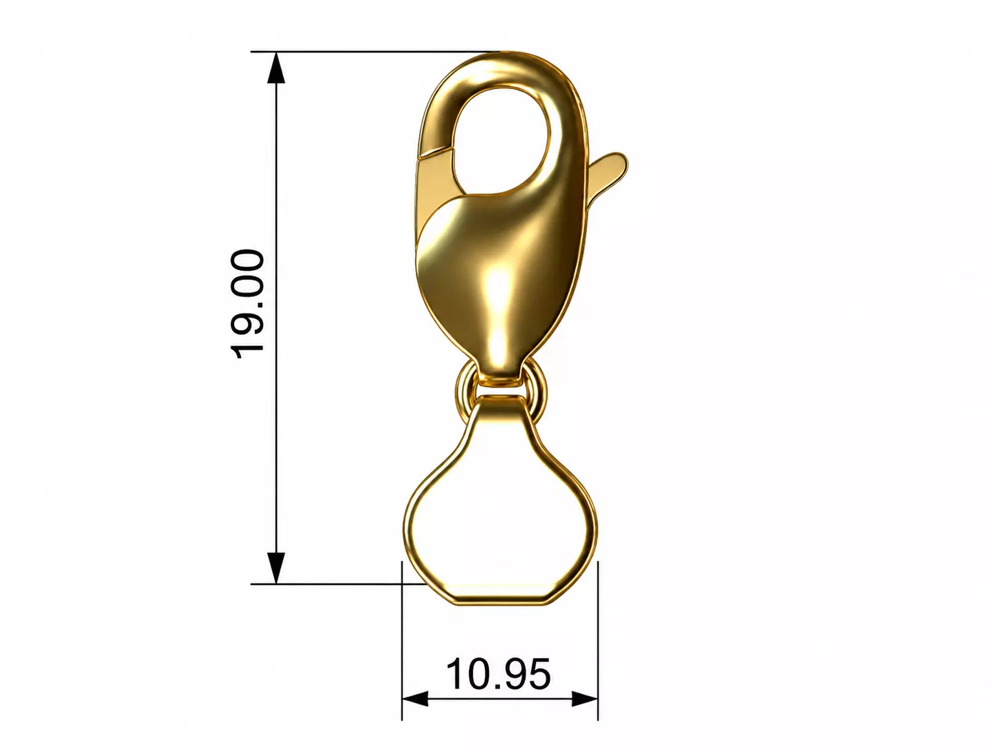 Lobster Clasp 19 mm Professional Jewelry CAD Model 3D print model