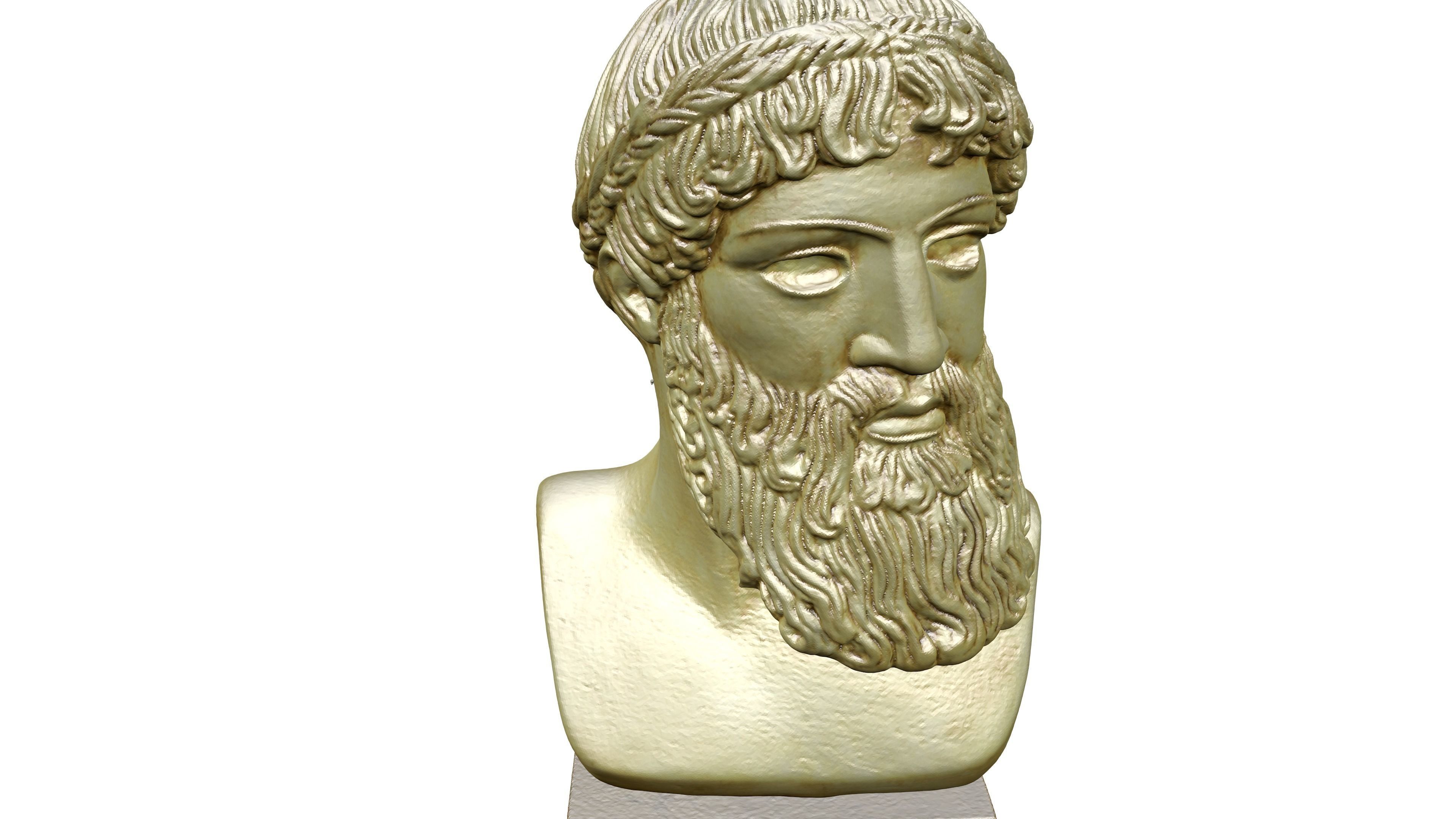 Bust Poseidon Low-poly 3D model_1