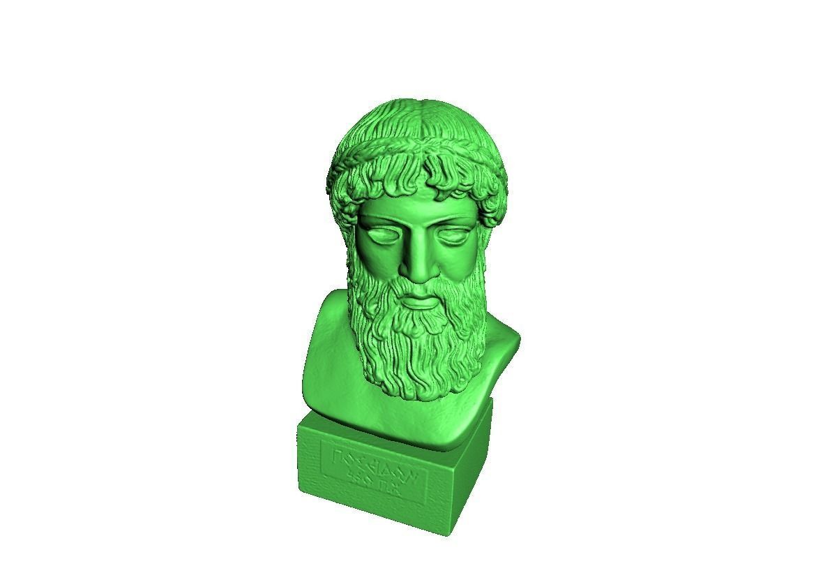 Bust Poseidon Low-poly 3D model_6